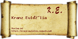 Kranz Eulália névjegykártya